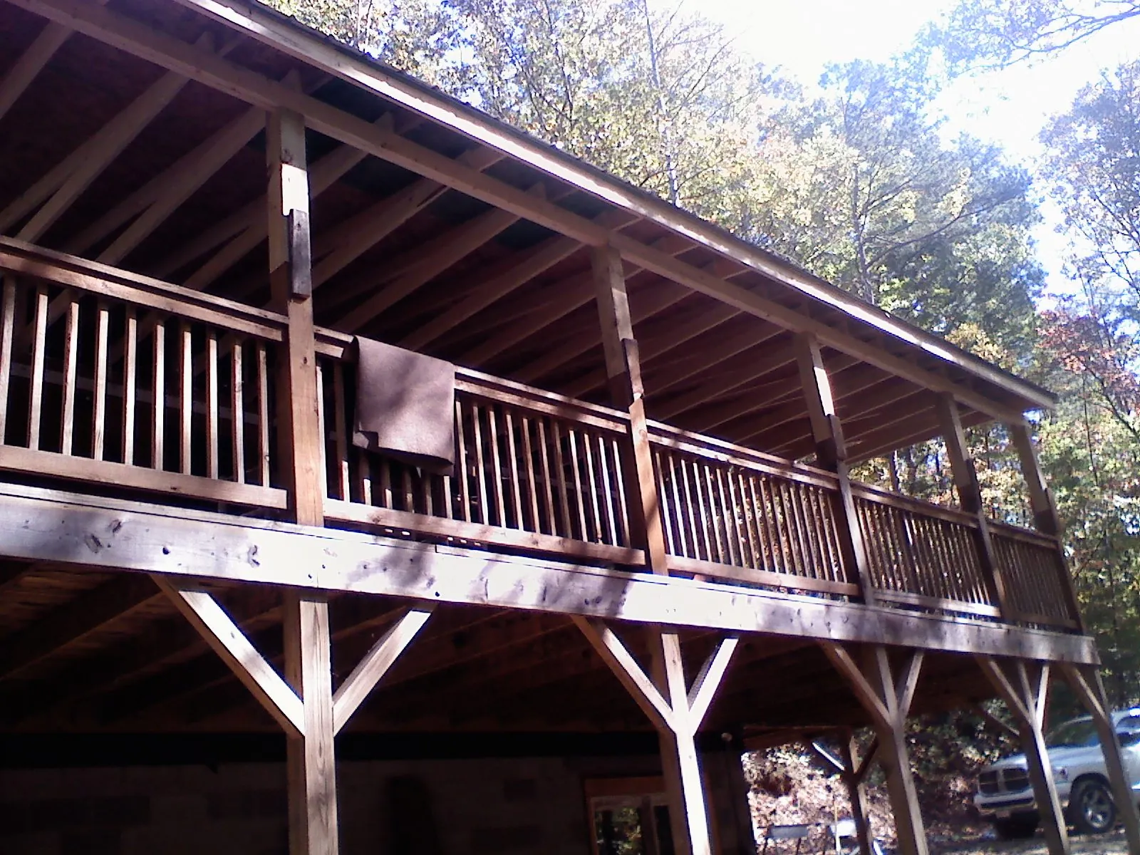 Timber framing under a new elevated porch and deck — Roof Leak Repair in Irondale by Roofing Brothers